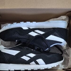 Reebok Boys Classic Black and White Sneakers